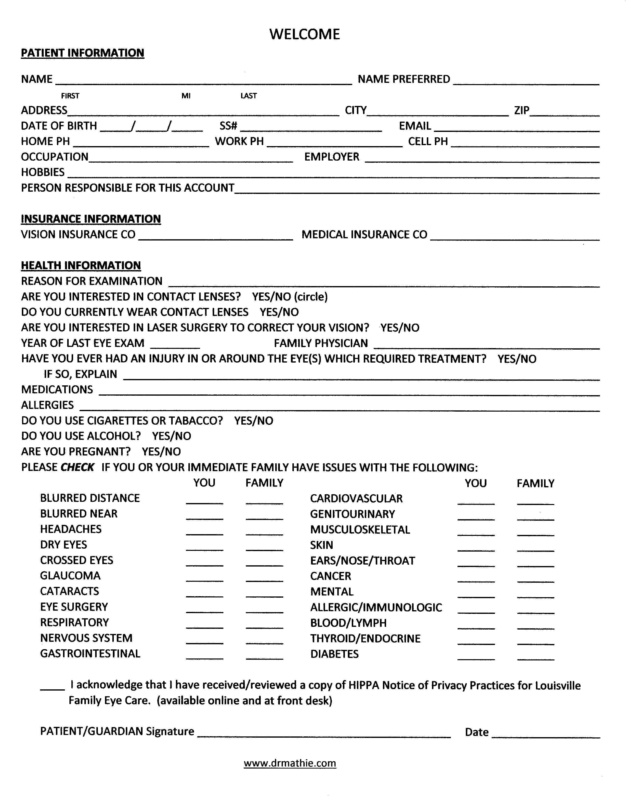 New Patient Form Printable Pdf Download Bank2home